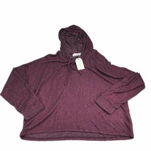 Womens Juniors XL Hoodie Sweatshirt Pullover Purple Soft Stretchy Long Sleeve